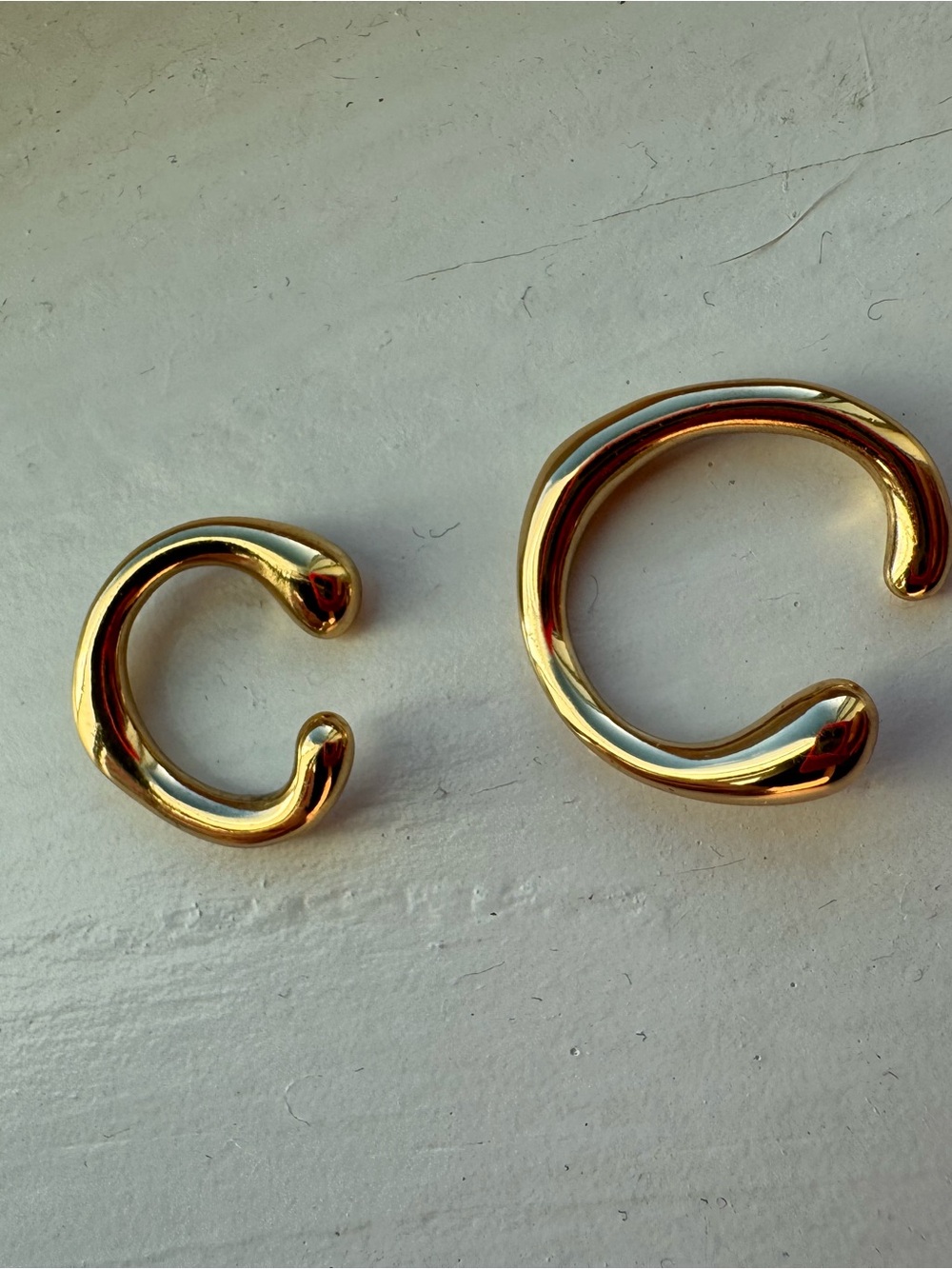 OAK + FORT Gold Tone C Cuff Clip-On Earrings Metal No Stone Cartilage